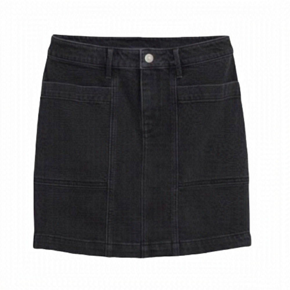 4/$45 OLD NAVY Black Denim Mini Length Jean Skirt 16 NWT